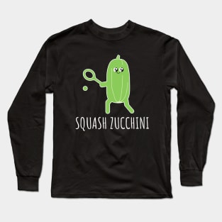 Squash Zucchini Funny Zucchini Playing Squash Long Sleeve T-Shirt